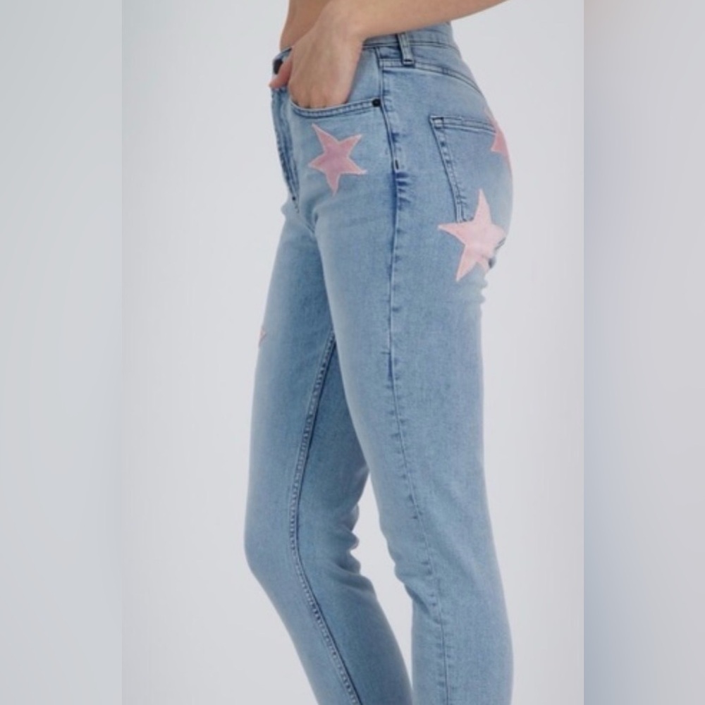 Unemployed Denim. Jeans w/Pink Star Accents boho retro western